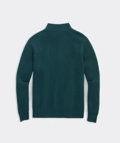 Quarter-Zips|Sweaters<Vineyard Vines On-The-Go Wool Quarter-Zip Teal Bay