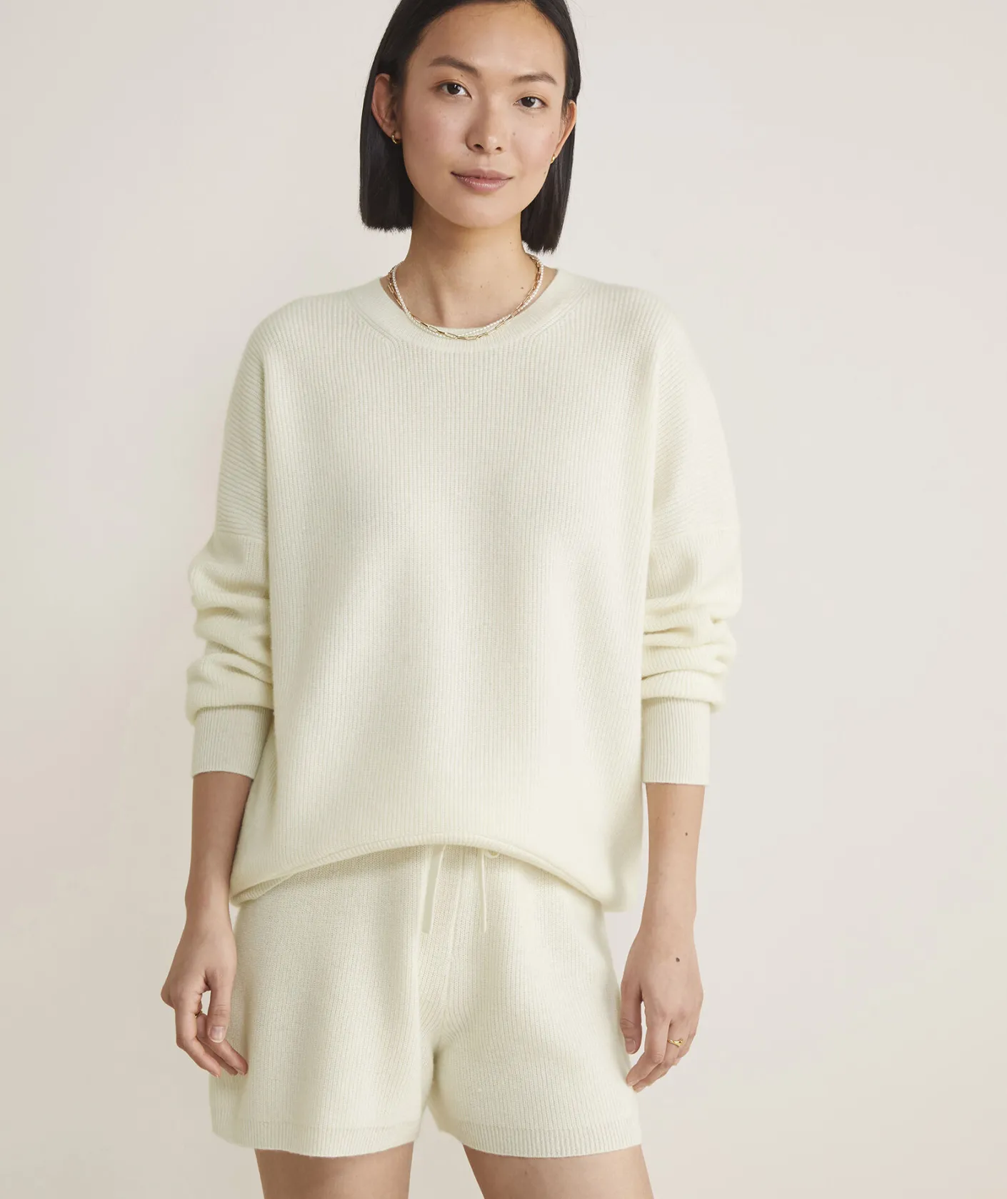 Sweaters<Vineyard Vines Oversized Ribbed Luxe Crewneck Sweater White Cap Grey
