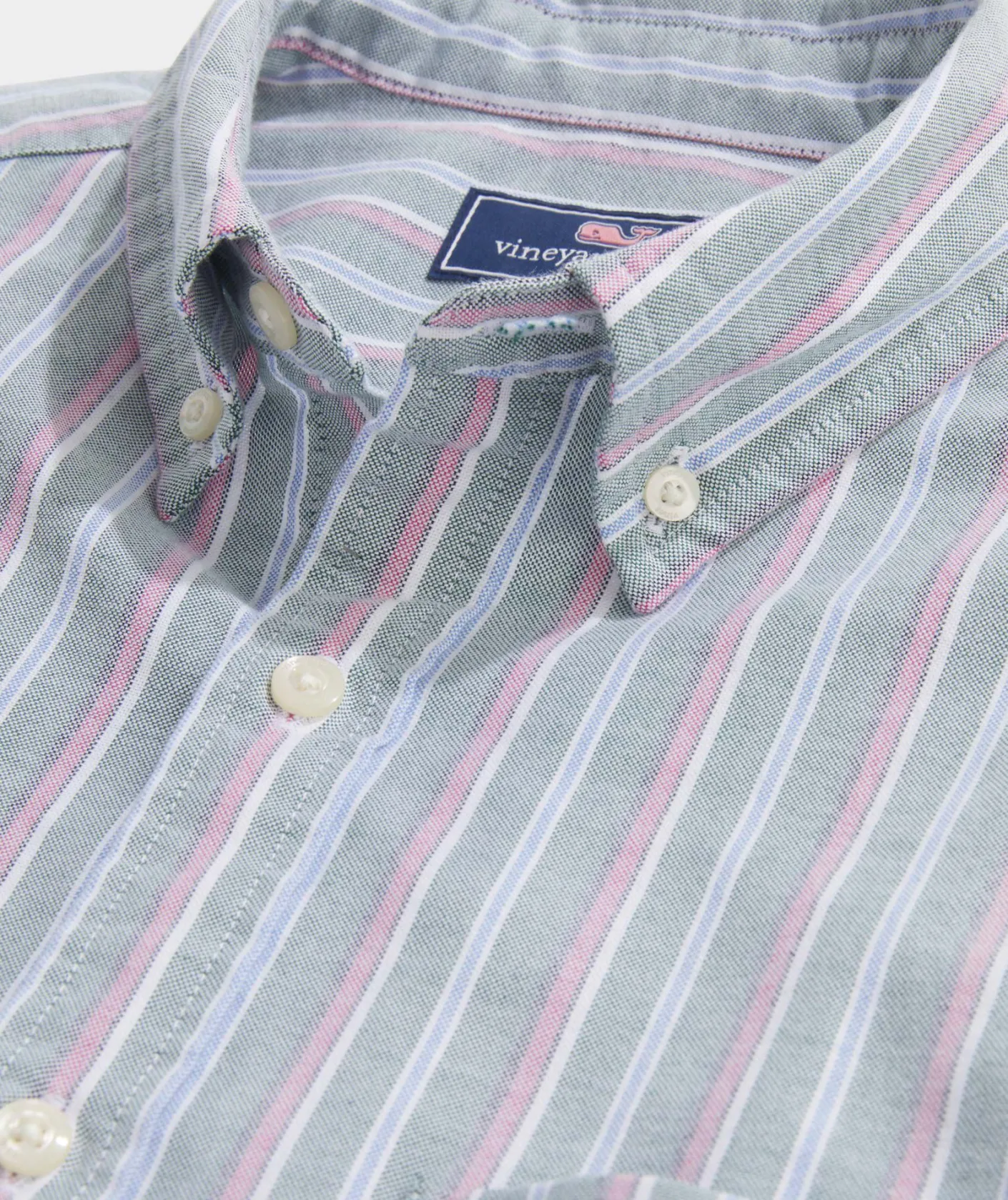 Button-Down Shirts<Vineyard Vines Oxford Stripe Shirt Stp Turf Green