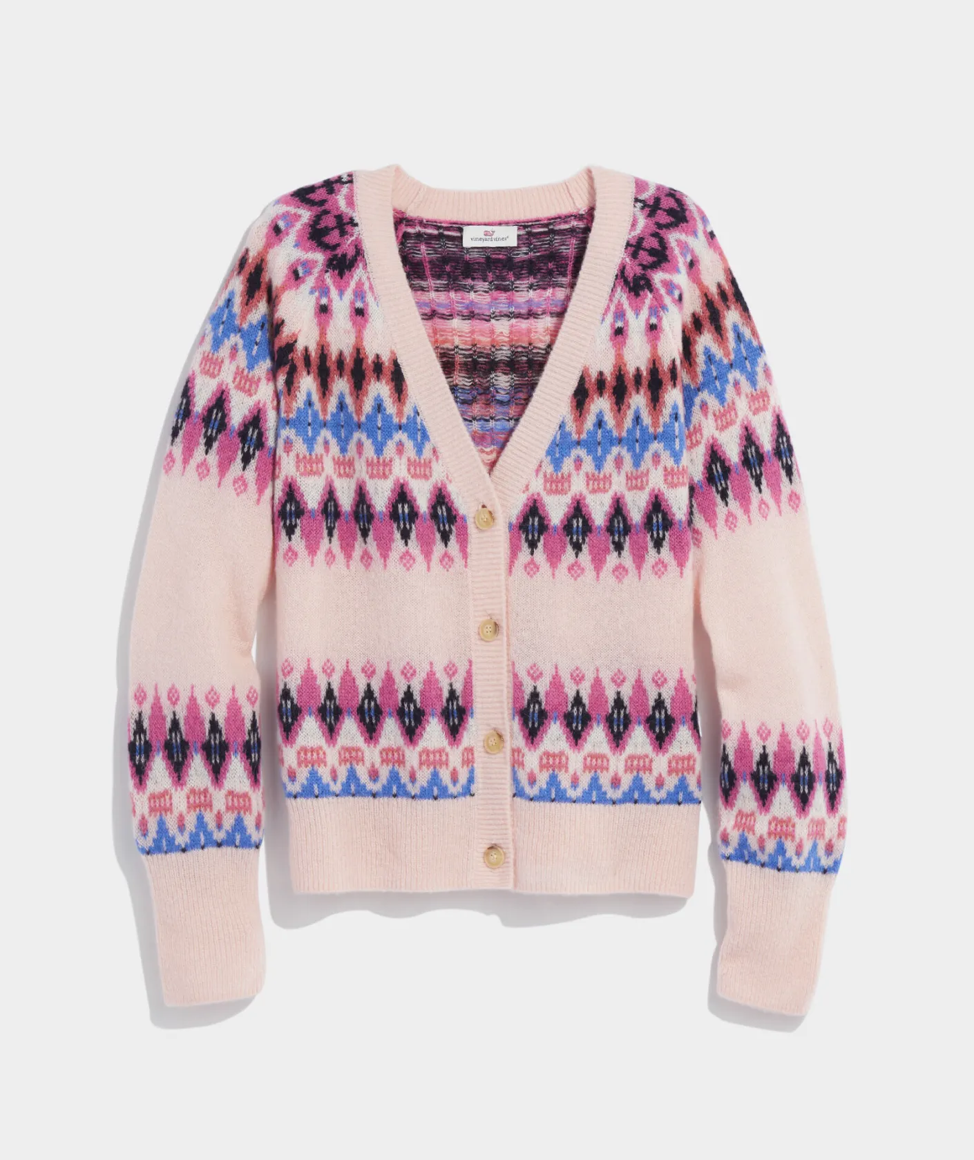 Sweaters<Vineyard Vines Patchwork Fair Isle Mockneck Sweater Marshmallow