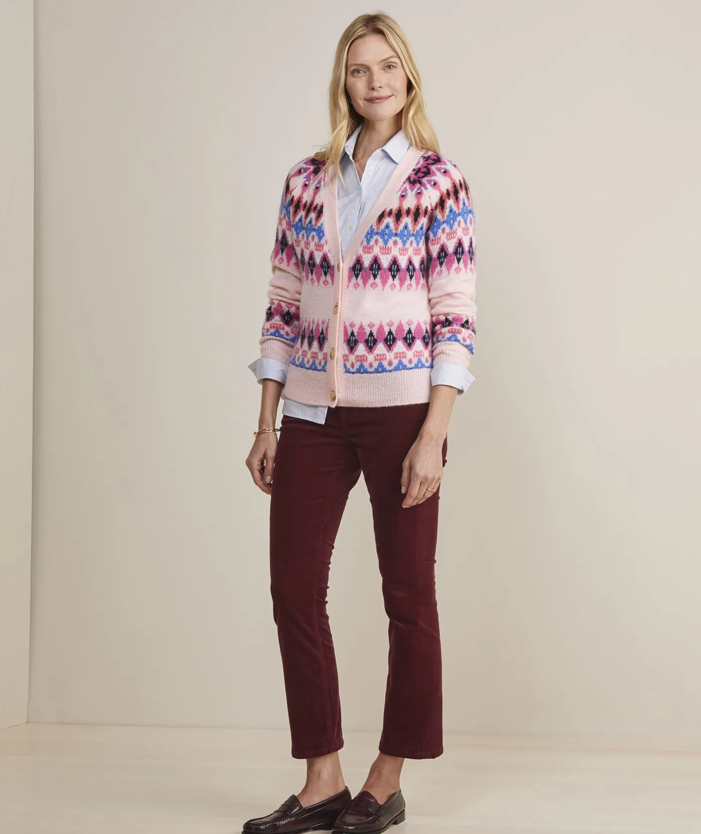 Sweaters<Vineyard Vines Patchwork Fair Isle Mockneck Sweater Marshmallow
