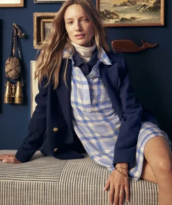 Dresses & Skirts<Vineyard Vines Plaid Popover Dress DW Plaid- Calm Water