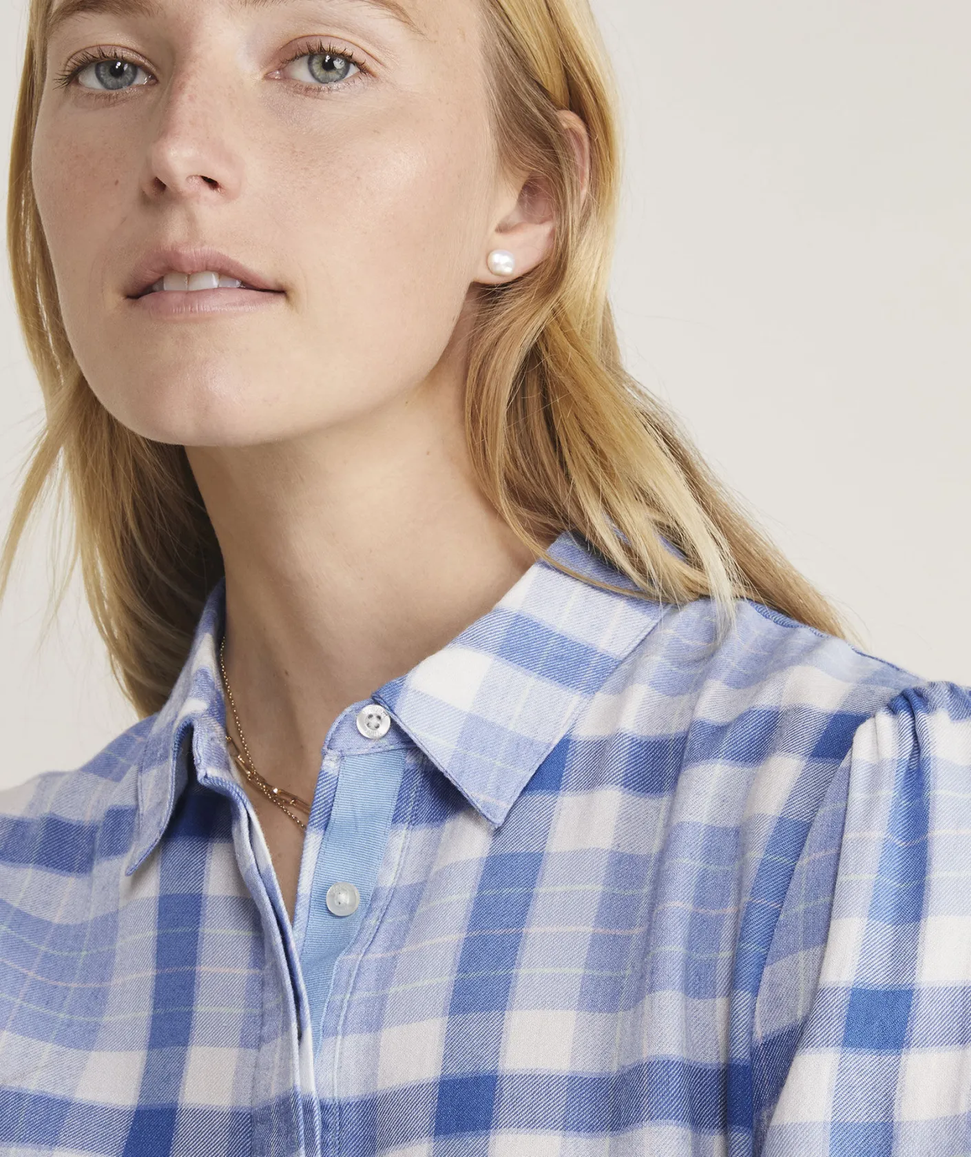 Dresses & Skirts<Vineyard Vines Plaid Popover Dress DW Plaid- Calm Water