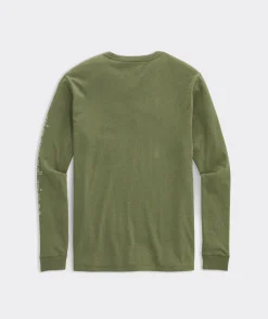 Tees<Vineyard Vines Pond Hockey Logo Long-Sleeve Tee Cypress Heather