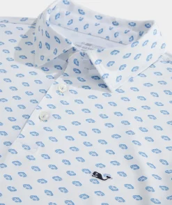 Polos<Vineyard Vines Printed Sankaty Polo Overboard All Wht