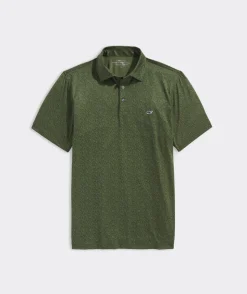 Polos<Vineyard Vines Printed Sankaty Polo Seagulls-Forest Oliv
