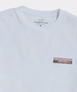 Tees<Vineyard Vines Puppy Leaf Pile Logo Box Long-Sleeve Tee White Cap