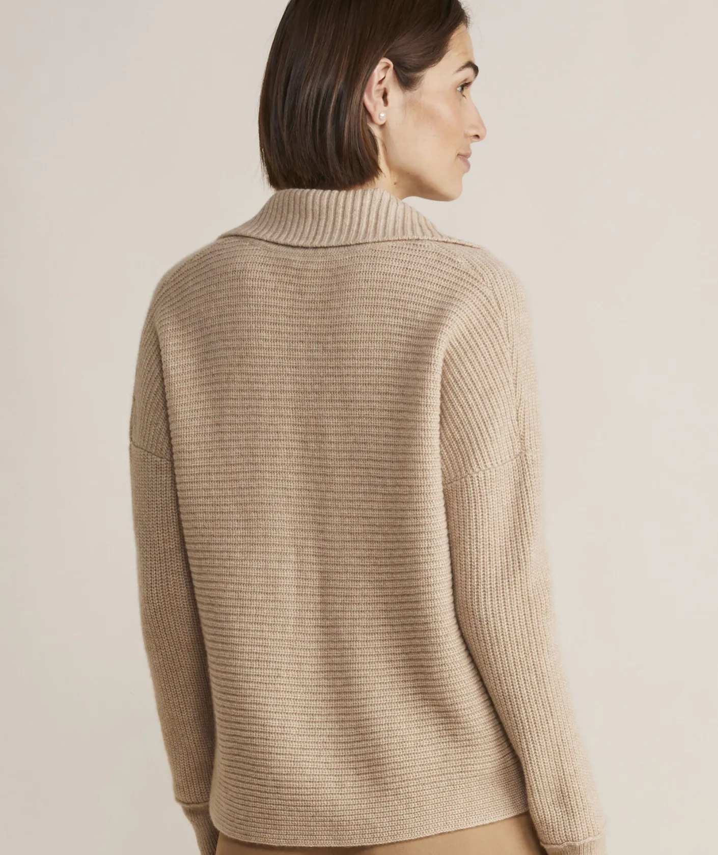 Sweaters<Vineyard Vines Ribbed Cashmere Polo Sweater Marshmallow