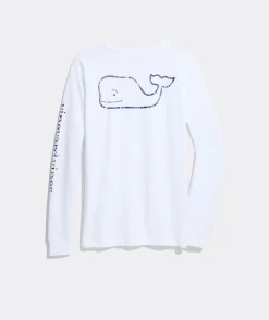 Tees<Vineyard Vines Saint Patrick's Day Icon Whale Long-Sleeve Pocket Tee Nautical Navy