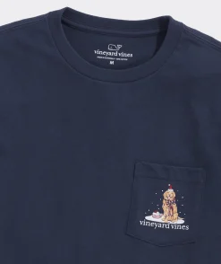 Tees<Vineyard Vines Santa's Helper Long-Sleeve Pocket Tee Deep Bay