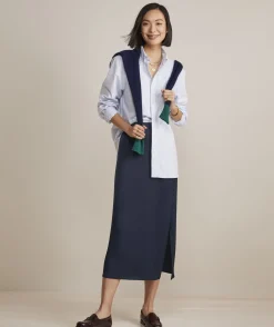 Dresses & Skirts<Vineyard Vines Satin Midi Slip Skirt Nautical Navy