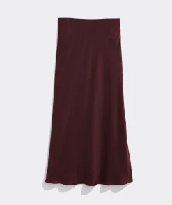 Dresses & Skirts<Vineyard Vines Satin Midi Slip Skirt Crimson