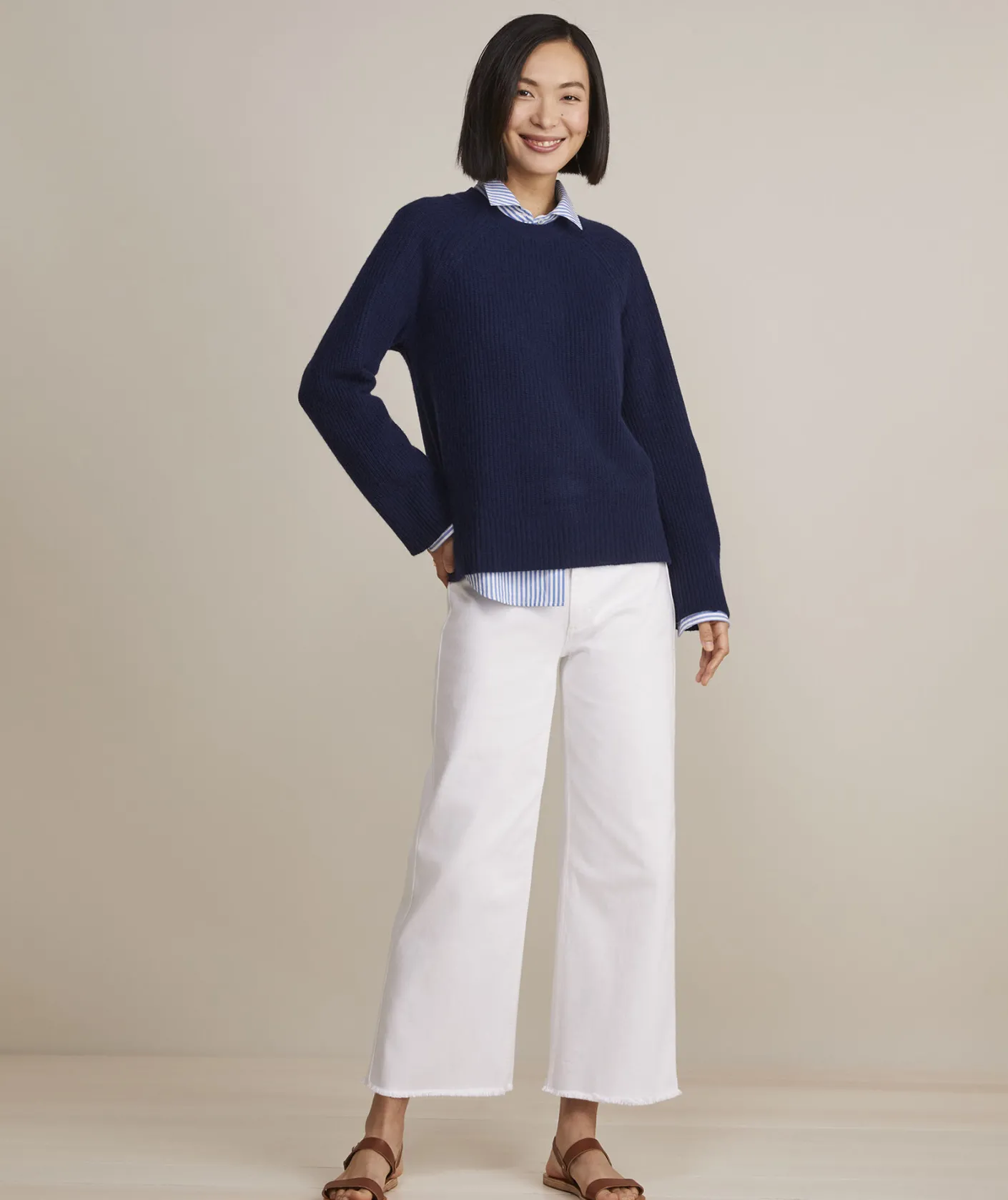 Sweaters<Vineyard Vines Seaspun Cashmere Ribbed Crewneck Sweater Tequila Sunrise
