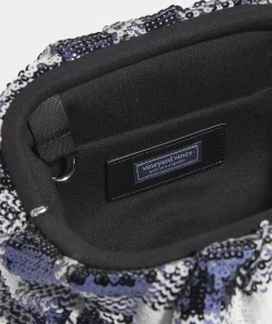 Bags & Totes<Vineyard Vines Sequin Metallic Clutch Silver Metallic