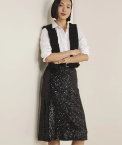 Dresses & Skirts<Vineyard Vines Sequin Midi Skirt Jet Black