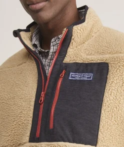 Quarter-Zips<Vineyard Vines Sherpa SuperShep™ Quarter-Zip Officer Khaki