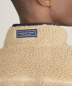 Quarter-Zips<Vineyard Vines Sherpa SuperShep™ Quarter-Zip Officer Khaki