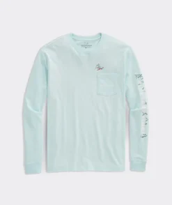 Tees<Vineyard Vines Ski Jump Long-Sleeve Pocket Tee Island Paradise