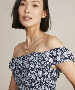 Dresses & Skirts<Vineyard Vines Smocked Midi Dress Ivy Floral - Navy v2