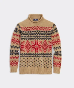 Sweaters<Vineyard Vines Snowflake Rollneck Sweater Camel Heather