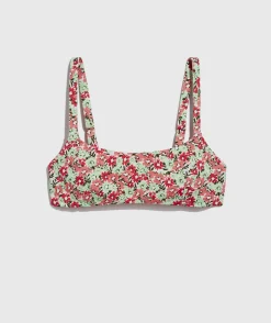 Swim & Cover-Ups<Vineyard Vines Square Neck Bikini Top SStripe - White/Navy