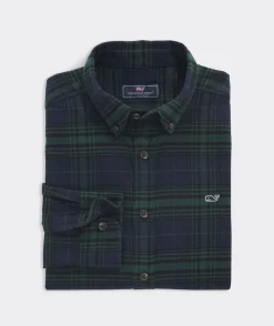 Button-Down Shirts<Vineyard Vines Stretch Flannel Blackwatch Shirt Plaid- Green