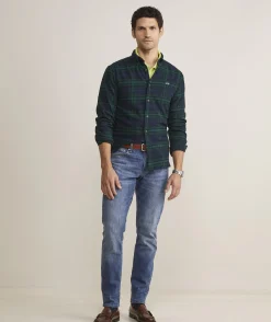 Button-Down Shirts<Vineyard Vines Stretch Flannel Blackwatch Shirt Plaid- Green