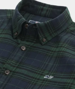 Button-Down Shirts<Vineyard Vines Stretch Flannel Blackwatch Shirt Plaid- Green