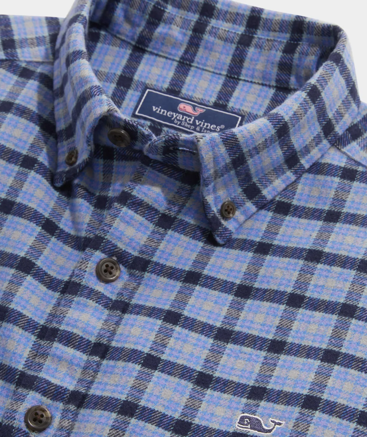 Button-Down Shirts<Vineyard Vines Stretch Flannel Check Shirt Chk Nautical Navy