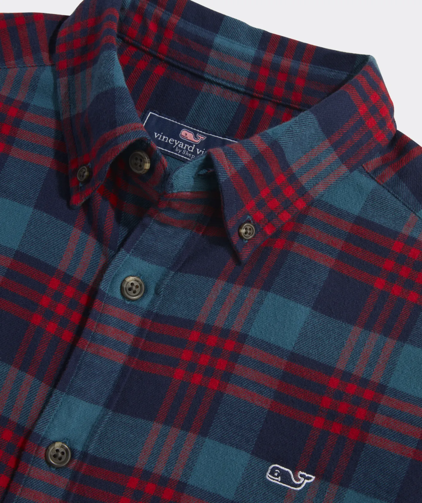 Button-Down Shirts<Vineyard Vines Stretch Flannel Plaid Shirt Blue Coral