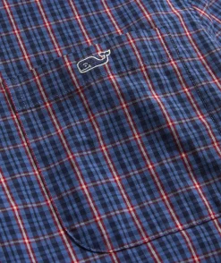 Button-Down Shirts<Vineyard Vines Stretch Poplin Check Shirt Red Velvet