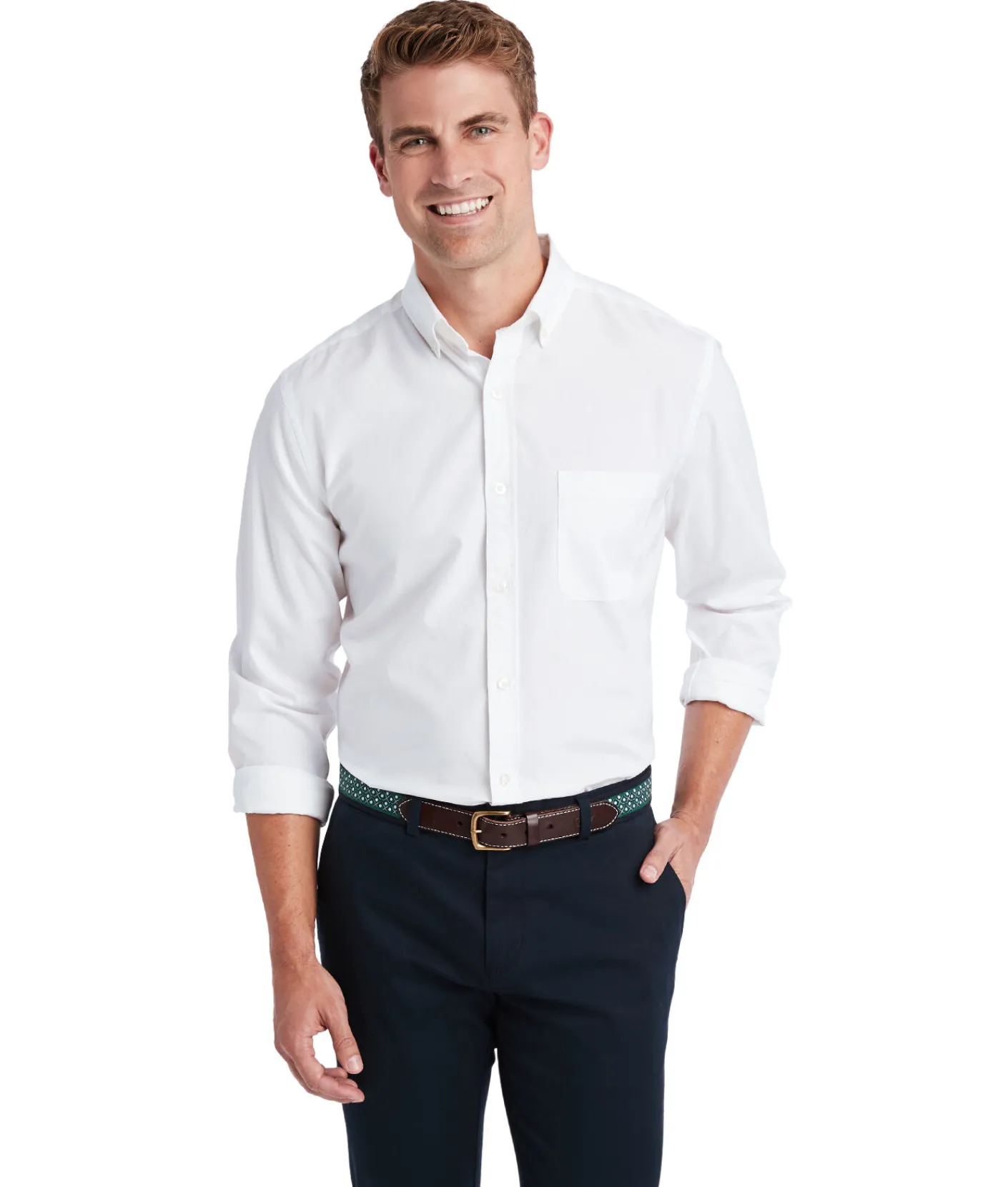 Button-Down Shirts<Vineyard Vines Stretch Poplin Solid Shirt White Cap