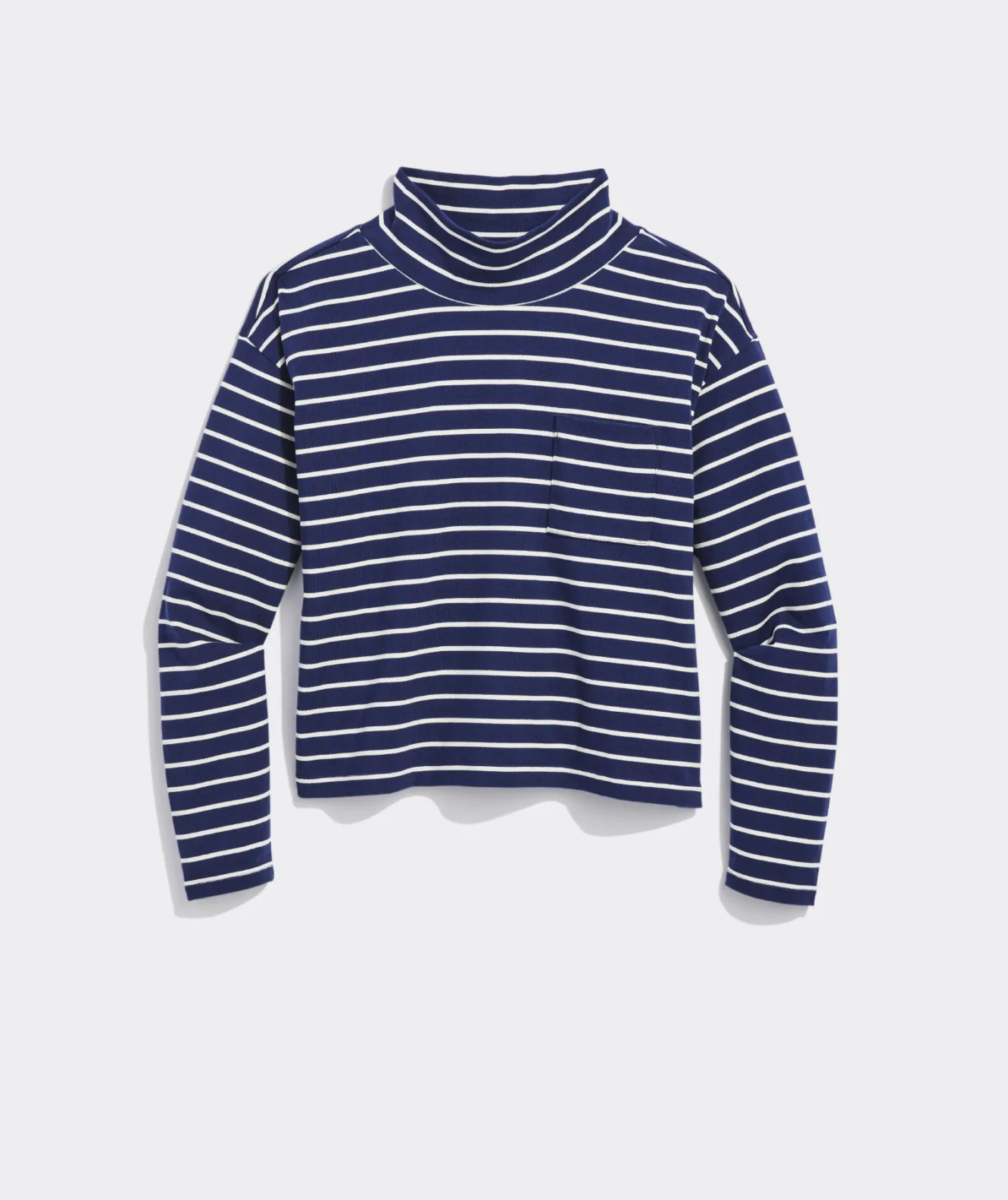 Tees<Vineyard Vines Striped Jamestown Funnel-Neck Tee HS - Marsh/Coastline