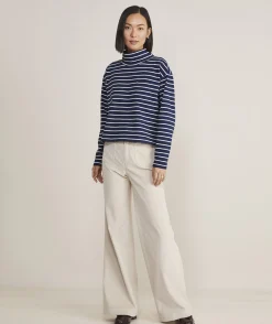 Tees<Vineyard Vines Striped Jamestown Funnel-Neck Tee HS - Marsh/Coastline