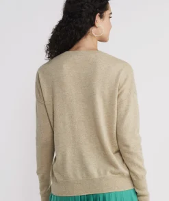 Sweaters<Vineyard Vines Striped Luxe Short-Sleeve Sweater Marshmallow