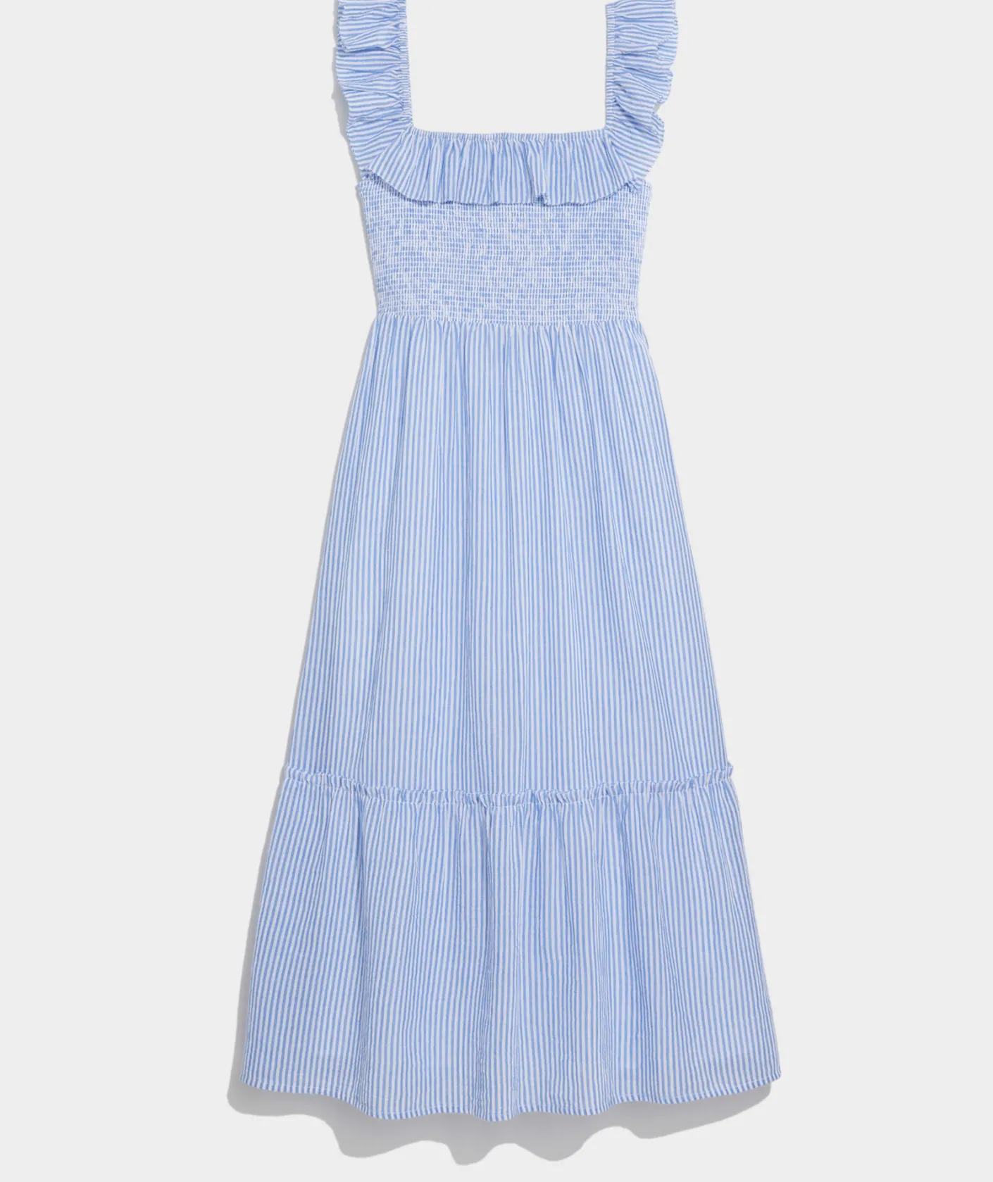 Dresses & Skirts<Vineyard Vines Striped Smocked Midi Dress Feeder - Hull Blue