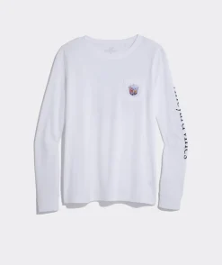 Tees<Vineyard Vines Striped Embroidered Tee FD Stripe - White