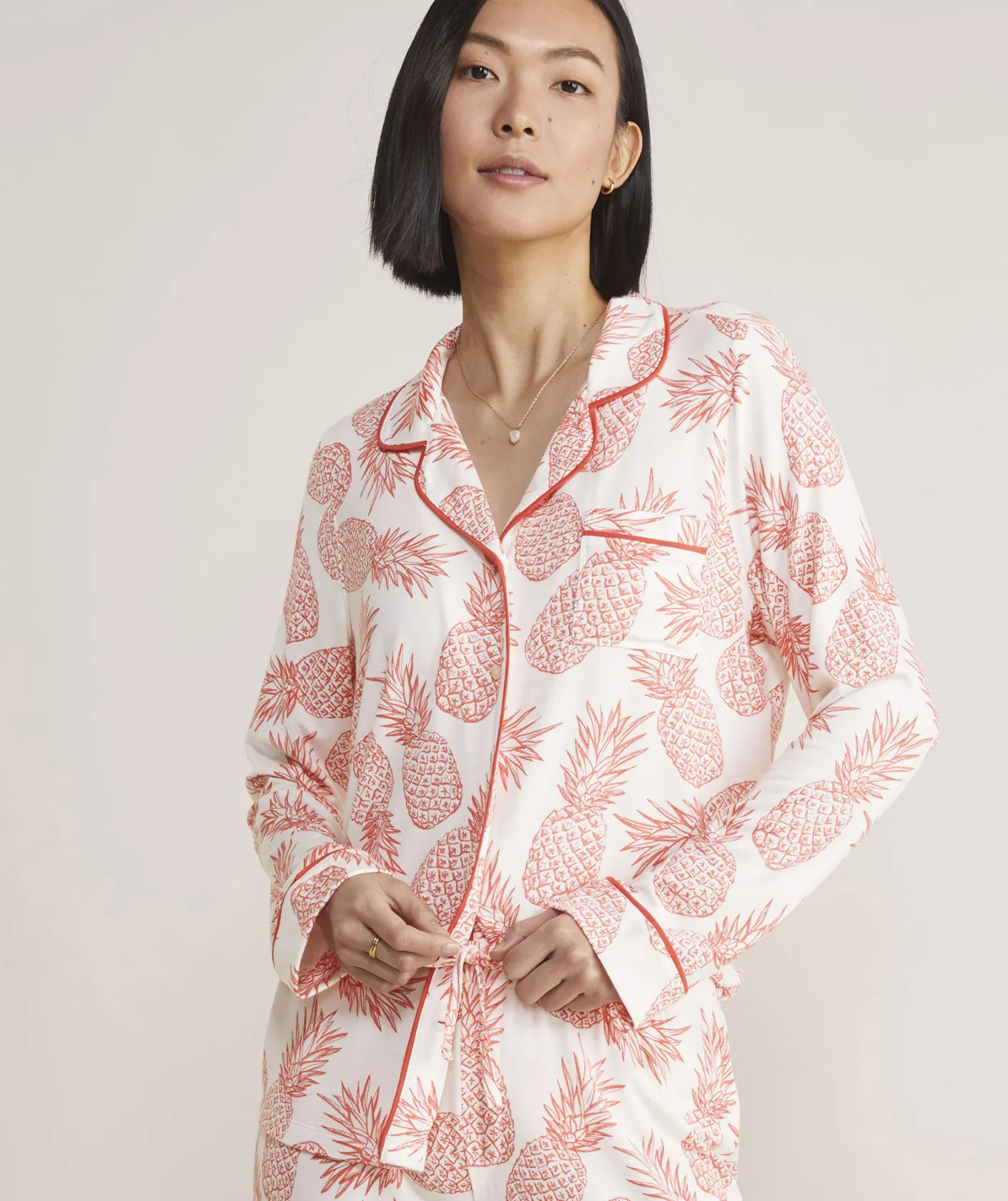 Pajamas|Pants & Denim<Vineyard Vines Super-Soft Printed Knit Pajama Set Tiny Tree-Red Velvet