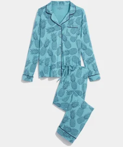 Pajamas|Pants & Denim<Vineyard Vines Super-Soft Printed Knit Pajama Set Pineapple-Marsh