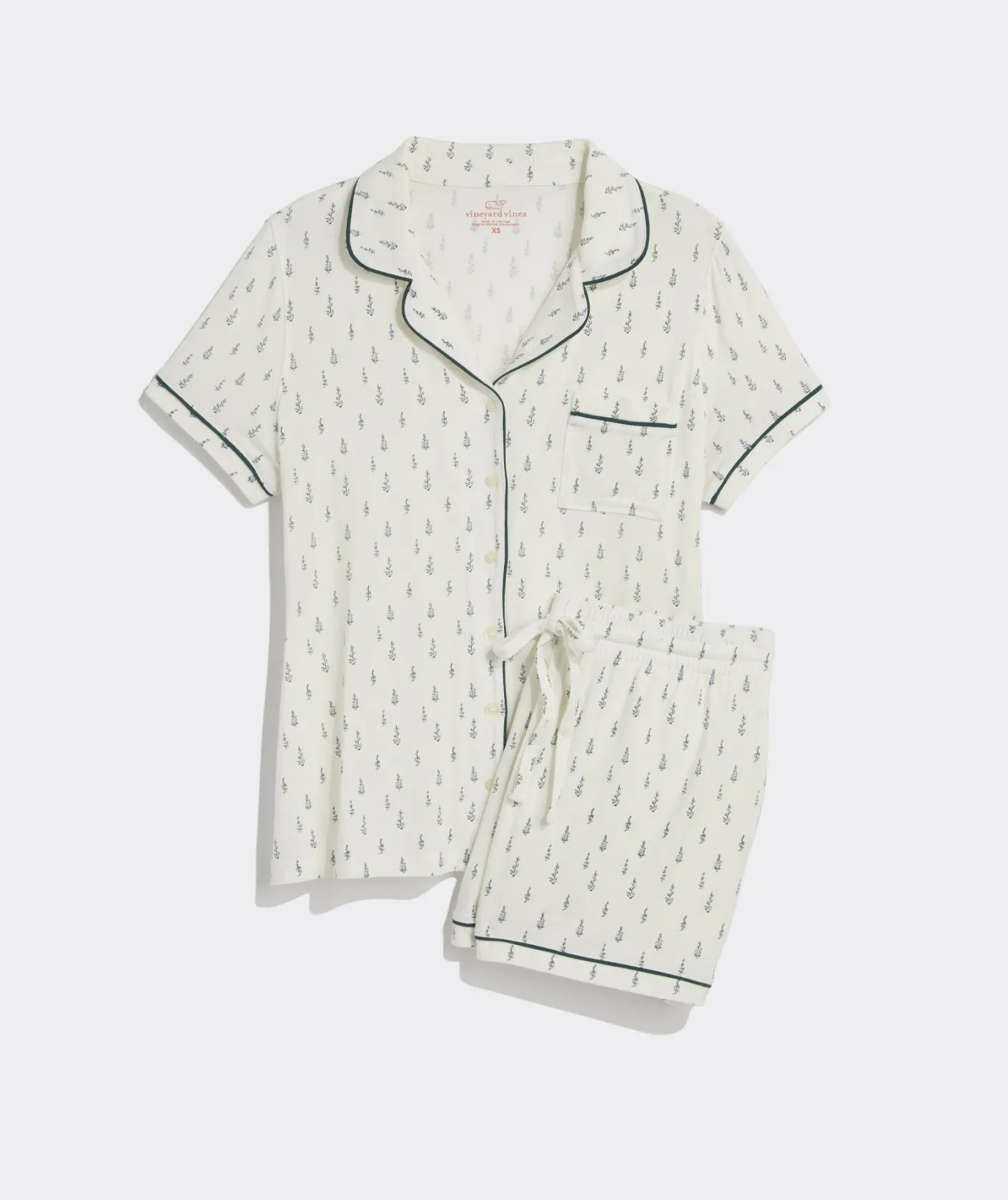 Pajamas<Vineyard Vines Super-Soft Printed Knit Pajama Short Set Pineapple - Aqua