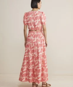 Dresses & Skirts<Vineyard Vines Tiered Maxi Skirt Toile - Rum Runner
