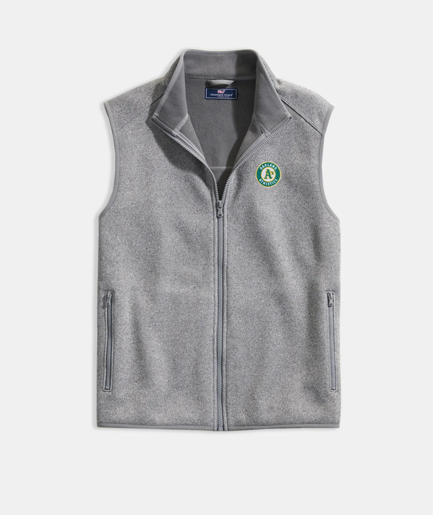 University of Florida<Vineyard Vines University Of Florida Mountain Sweater Fleece Vest Gray Heather