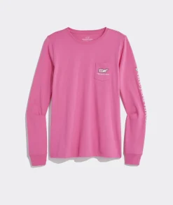 Tees<Vineyard Vines Vintage Whale Long-Sleeve Pocket Tee Cayman