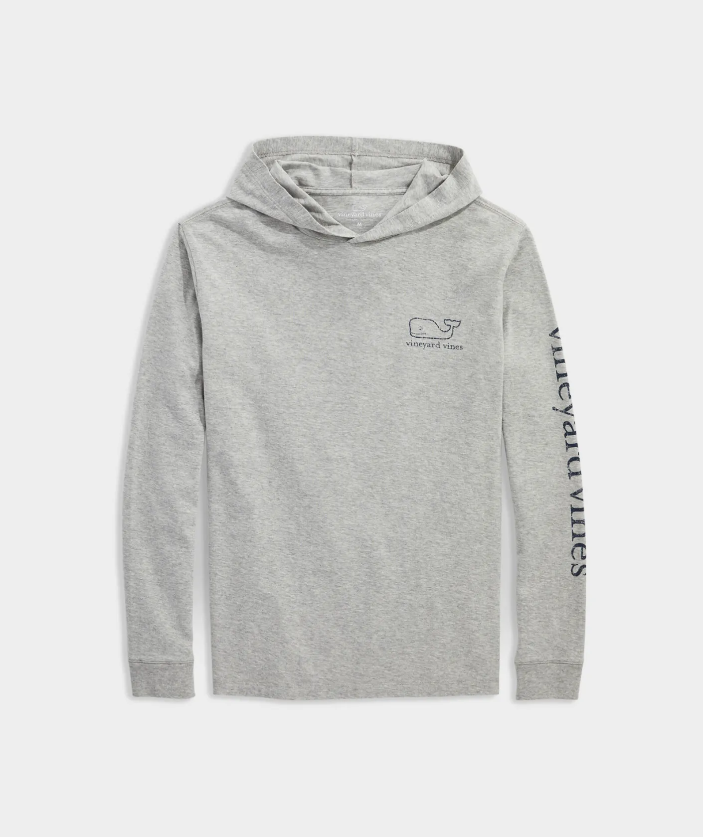 Tees<Vineyard Vines Vintage Whale Long-Sleeve Hoodie Tee Grey Heather