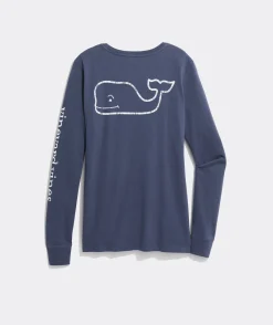 Tees<Vineyard Vines Vintage Whale Long-Sleeve Tee White Cap