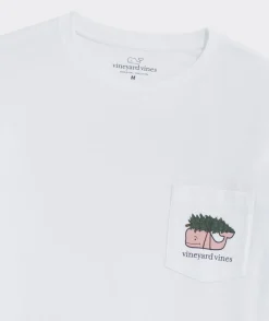 Tees<Vineyard Vines Whale & Tree Long-Sleeve Pocket Tee White Cap