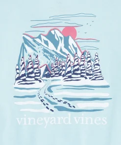 Tees<Vineyard Vines Winter Cabin Long-Sleeve Dunes Tee Porcelain Blue Hthr