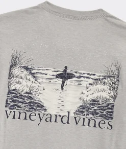Tees<Vineyard Vines Winter Surfer Long-Sleeve Dunes Tee Grey Heather