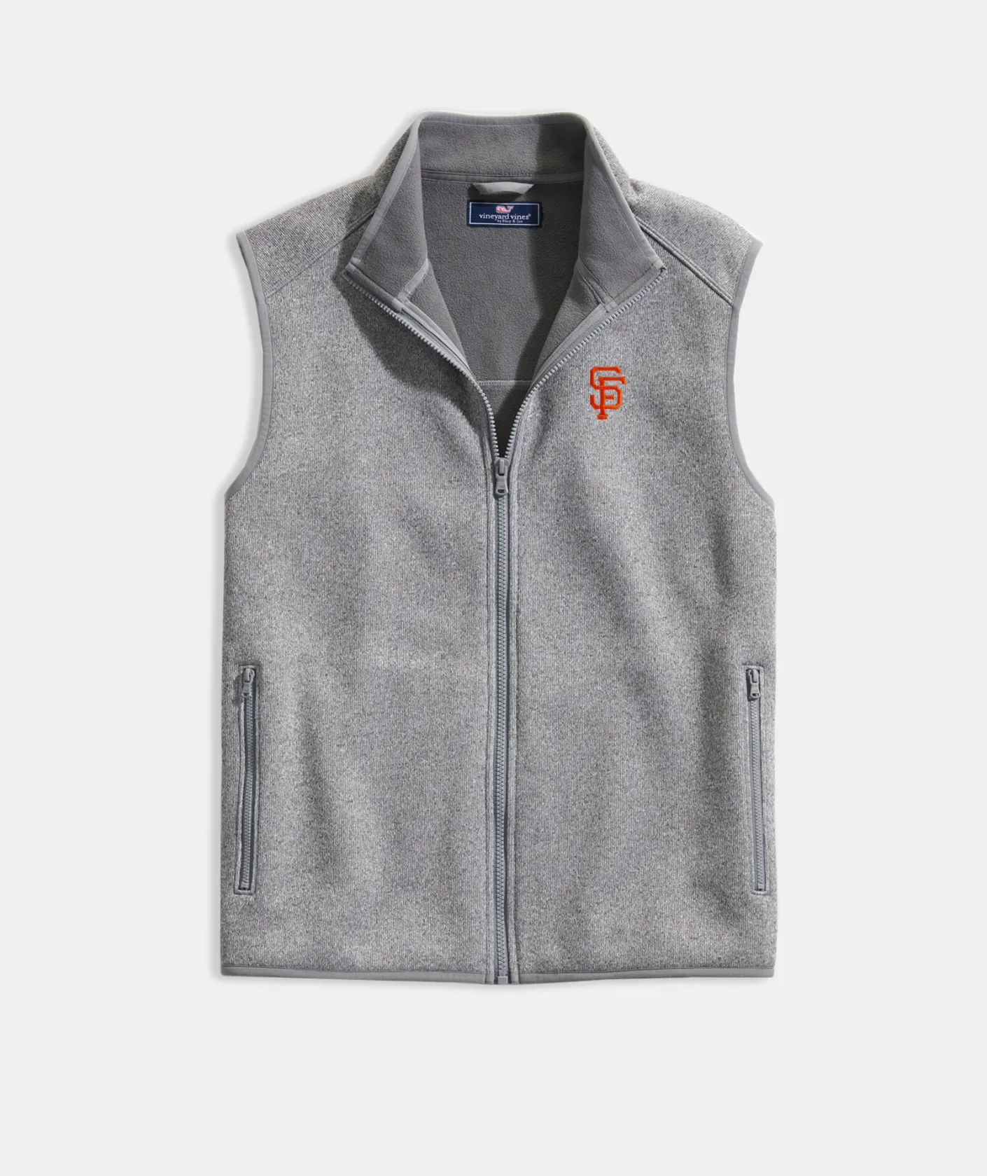 Miami Marlins<Vineyard Vines Women's Miami Marlins Mountain Sweater Fleece Vest Marshmallow
